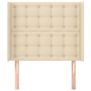 vidaXL Wingback Headboard Cream 103x16x118/128 cm Fabric