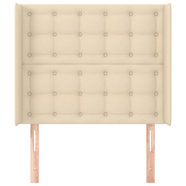vidaXL Wingback Headboard Cream 103x16x118/128 cm Fabric