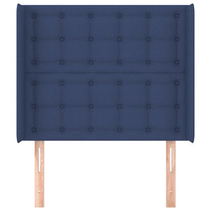 vidaXL Wingback Headboard Blue 103x16x118/128 cm Fabric