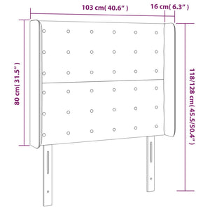 vidaXL Wingback Headboard Blue 103x16x118/128 cm Fabric