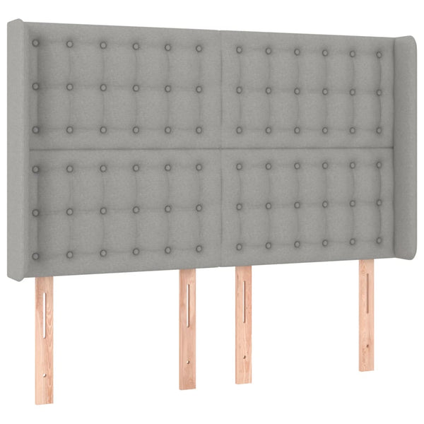 vidaXL Wingback Headboard Light Gray 147x16x118/128 cm Fabric