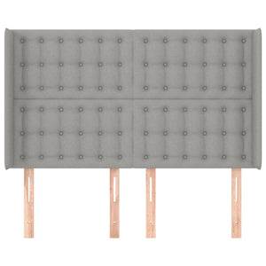 vidaXL Wingback Headboard Light Gray 147x16x118/128 cm Fabric