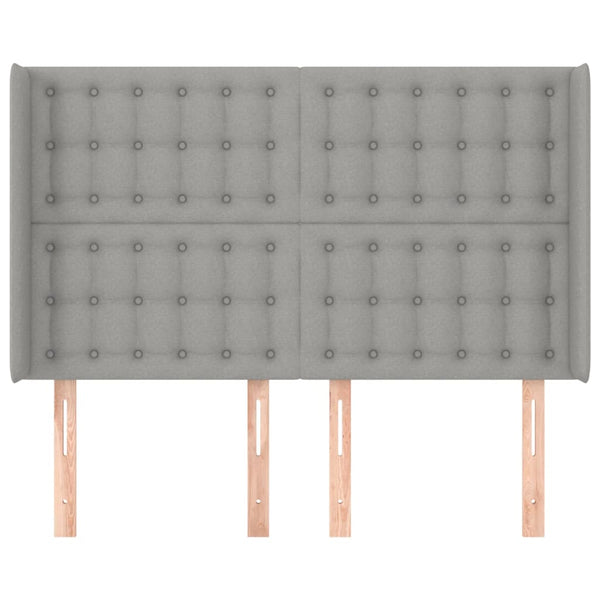 vidaXL Wingback Headboard Light Gray 147x16x118/128 cm Fabric