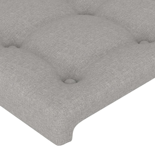 vidaXL Wingback Headboard Light Gray 147x16x118/128 cm Fabric