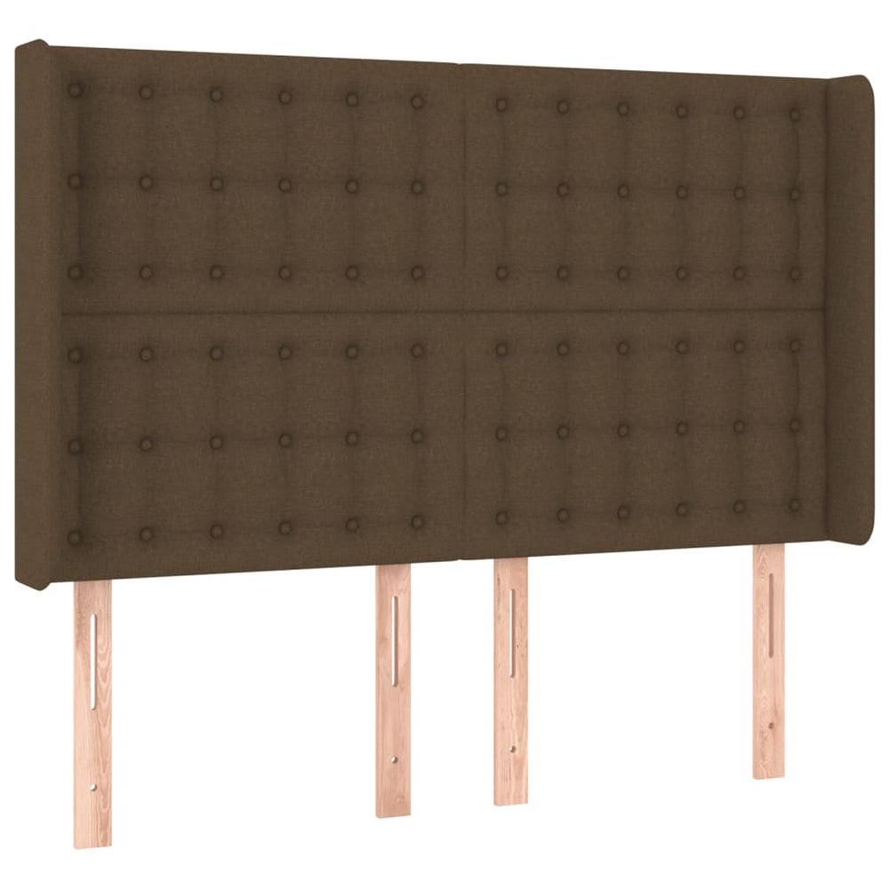 vidaXL Wingback Headboard Dark Brown 147x16x118/128 cm Fabric