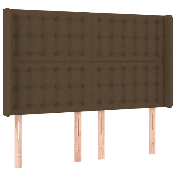 vidaXL Wingback Headboard Dark Brown 147x16x118/128 cm Fabric
