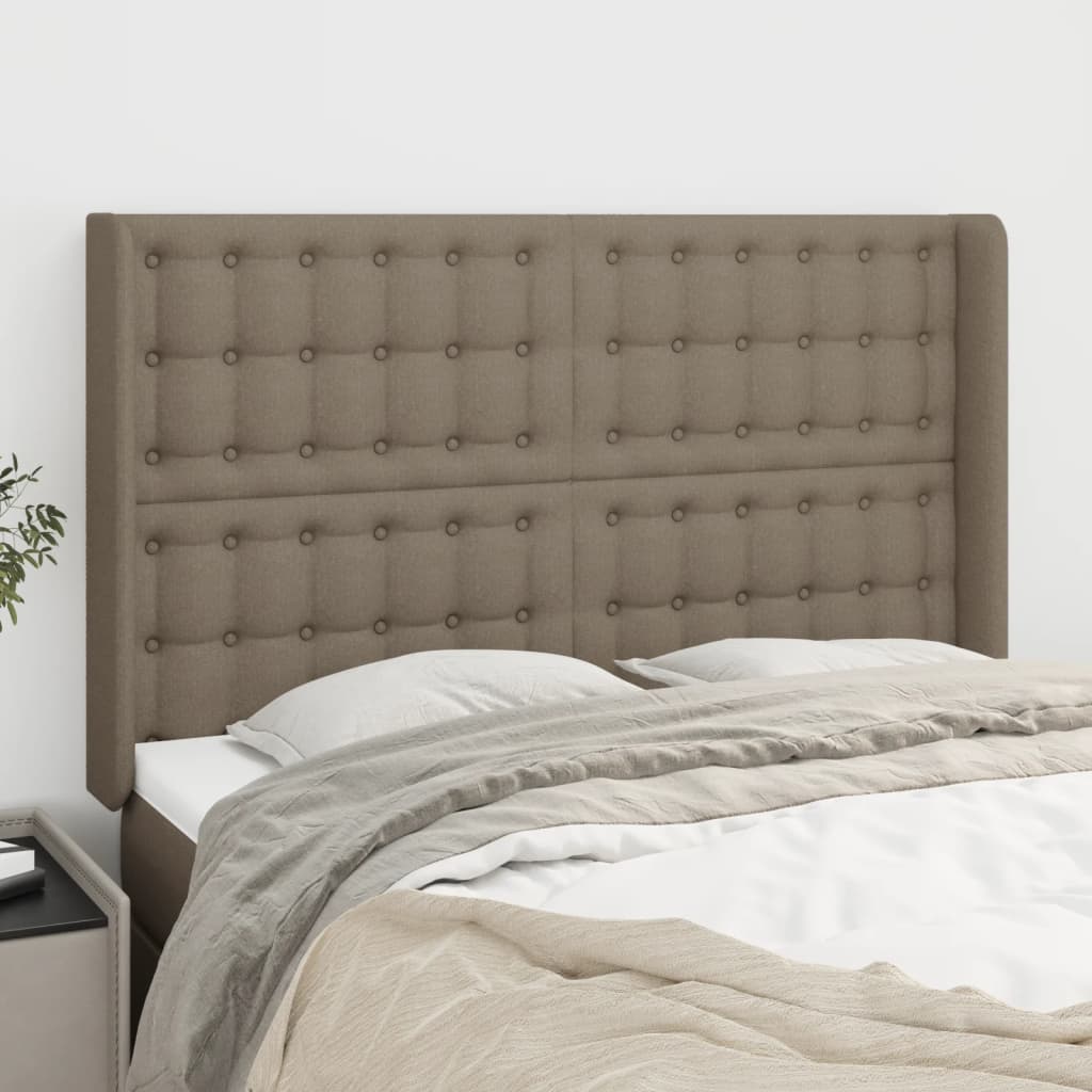 vidaXL Wingback Headboard Taupe 147x16x118/128 cm Fabric