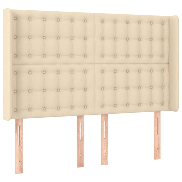 vidaXL Wingback Headboard Cream 147x16x118/128 cm Fabric
