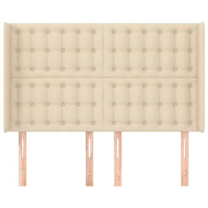 vidaXL Wingback Headboard Cream 147x16x118/128 cm Fabric