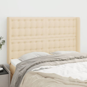 vidaXL Wingback Headboard Cream 147x16x118/128 cm Fabric