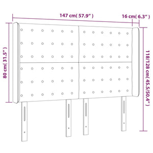 vidaXL Wingback Headboard Blue 147x16x118/128 cm Fabric