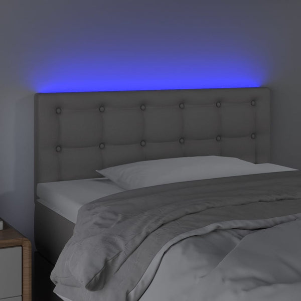 vidaXL LED Headboard Grey 80x5x78/88 cm Faux Leather