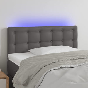 vidaXL LED Headboard Grey 80x5x78/88 cm Faux Leather