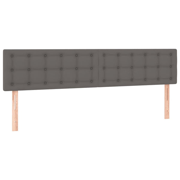 vidaXL LED Headboard Grey 200x5x78/88 cm Faux Leather