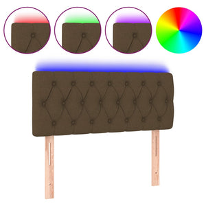 vidaXL LED Headboard Dark Brown 90x7x78/88 cm Fabric