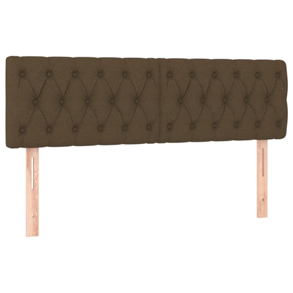 vidaXL LED Headboard Dark Brown 144x7x78/88 cm Fabric