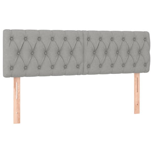 vidaXL LED Headboard Light Gray 160x7x78/88 cm Fabric