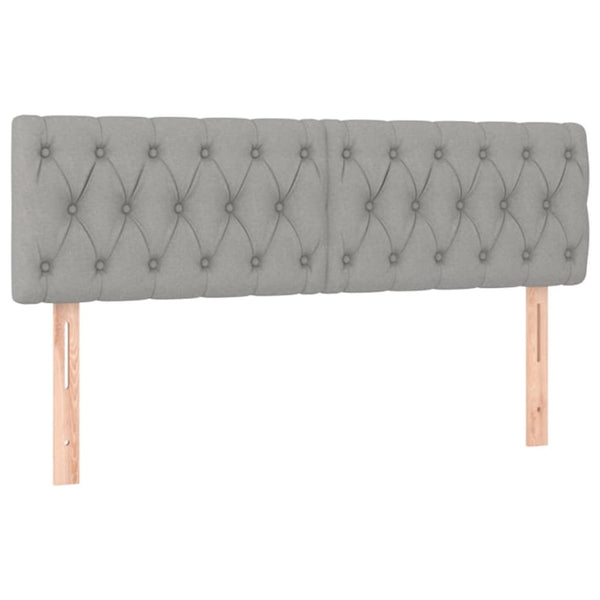 vidaXL LED Headboard Light Gray 160x7x78/88 cm Fabric