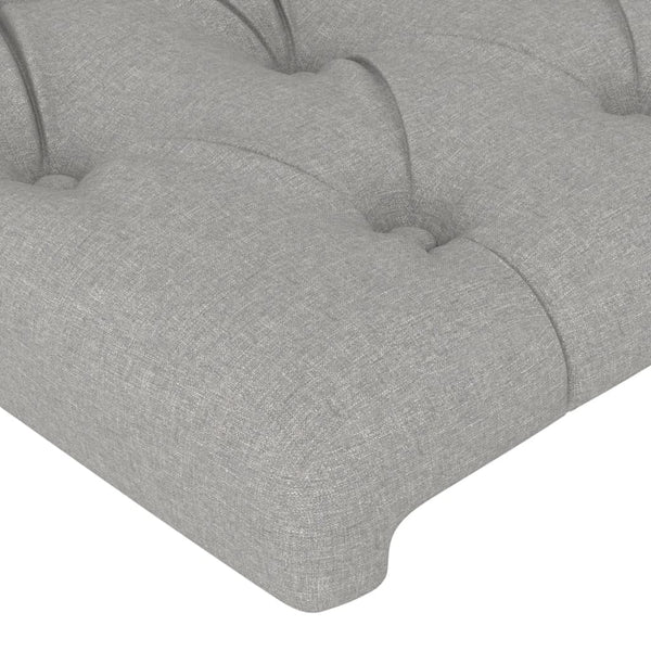 vidaXL LED Headboard Light Gray 180x7x78/88 cm Fabric