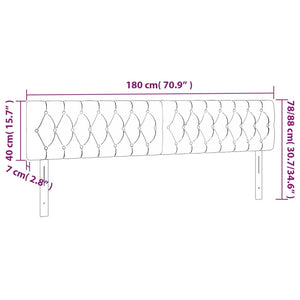 vidaXL LED Headboard Light Gray 180x7x78/88 cm Fabric