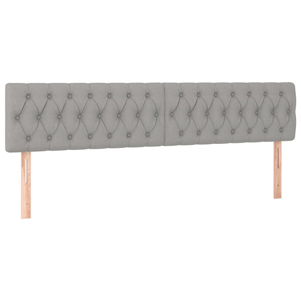 vidaXL LED Headboard Light Gray 200x7x78/88 cm Fabric