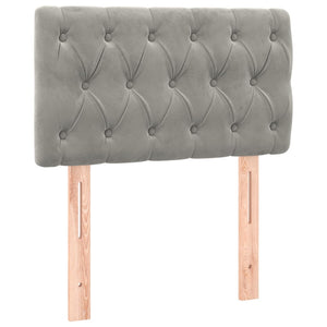 vidaXL LED Headboard Light Grey 80x7x78/88 cm Velvet