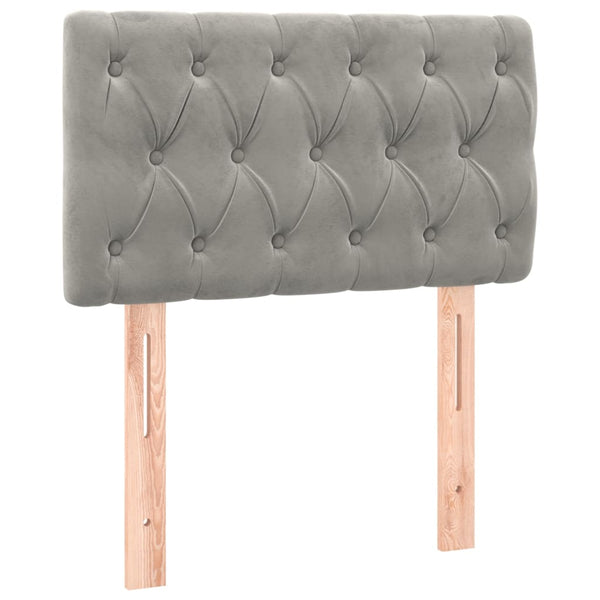 vidaXL LED Headboard Light Grey 80x7x78/88 cm Velvet
