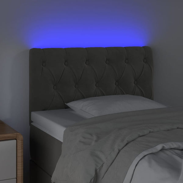 vidaXL LED Headboard Dark Grey 80x7x78/88 cm Velvet