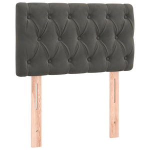 vidaXL LED Headboard Dark Grey 80x7x78/88 cm Velvet
