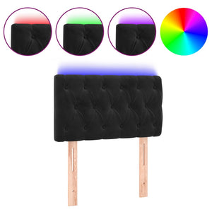 vidaXL LED Headboard Black 80x7x78/88 cm Velvet