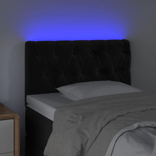 vidaXL LED Headboard Black 80x7x78/88 cm Velvet