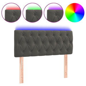 vidaXL LED Headboard Dark Grey 90x7x78/88 cm Velvet