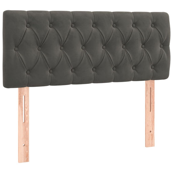 vidaXL LED Headboard Dark Grey 90x7x78/88 cm Velvet
