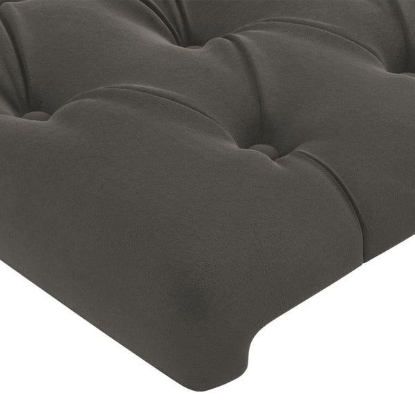 vidaXL LED Headboard Dark Grey 90x7x78/88 cm Velvet