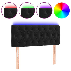 vidaXL LED Headboard Black 90x7x78/88 cm Velvet
