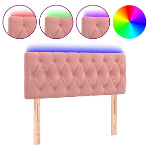 vidaXL LED Headboard Pink 90x7x78/88 cm Velvet