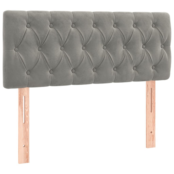 vidaXL LED Headboard Light Gray 100x7x78/88 cm Velvet