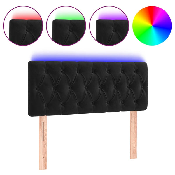 vidaXL LED Headboard Black 100x7x78/88 cm Velvet