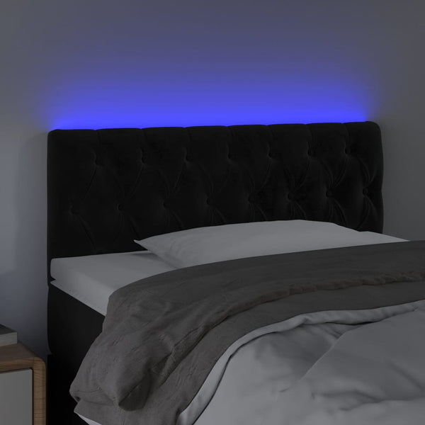 vidaXL LED Headboard Black 100x7x78/88 cm Velvet
