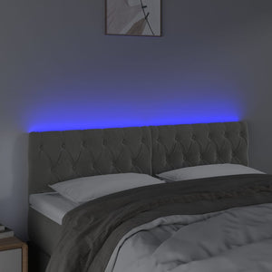 vidaXL LED Headboard Light Gray 144x7x78/88 cm Velvet