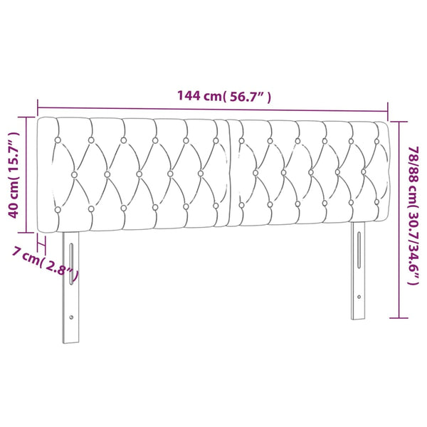 vidaXL LED Headboard Dark Grey 144x7x78/88 cm Velvet