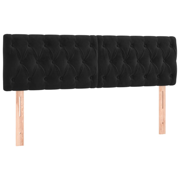 vidaXL LED Headboard Black 144x7x78/88 cm Velvet