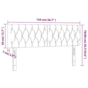 vidaXL LED Headboard Black 144x7x78/88 cm Velvet