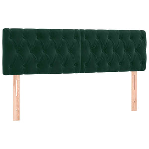 vidaXL LED Headboard Dark Green 144x7x78/88 cm Velvet