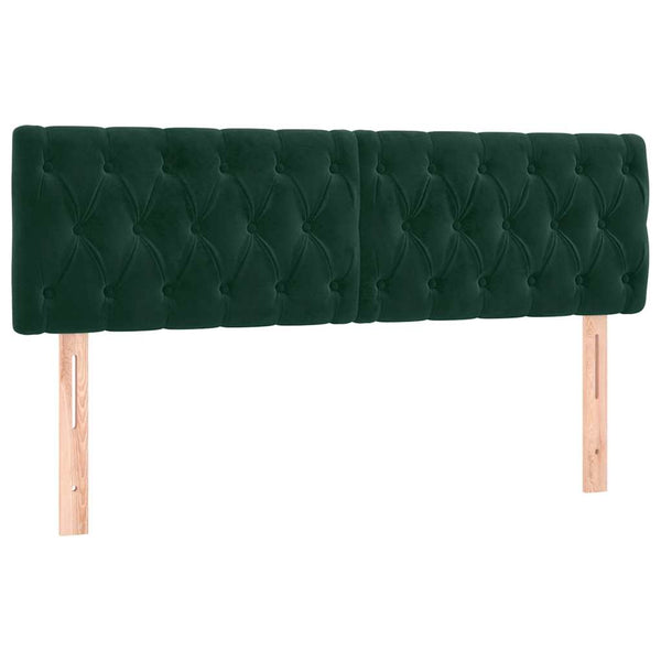 vidaXL LED Headboard Dark Green 144x7x78/88 cm Velvet