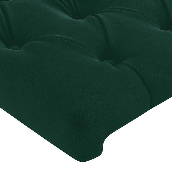 vidaXL LED Headboard Dark Green 144x7x78/88 cm Velvet