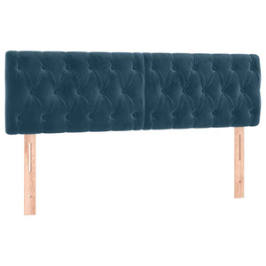 vidaXL LED Headboard Dark Blue 144x7x78/88 cm Velvet
