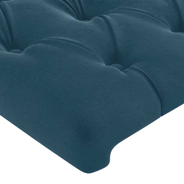 vidaXL LED Headboard Dark Blue 144x7x78/88 cm Velvet