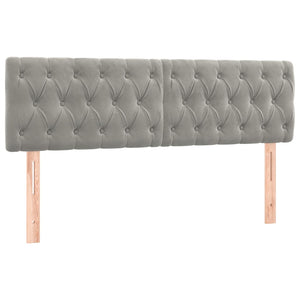 vidaXL LED Headboard Light Gray 160x7x78/88 cm Velvet