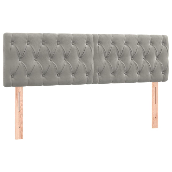 vidaXL LED Headboard Light Gray 160x7x78/88 cm Velvet